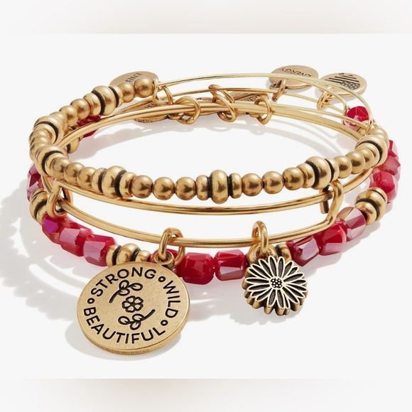 Alex & Ani Create Chain Clasp Bracelet With Slider Charms Expandable Bracelets - Picture 12 of 17